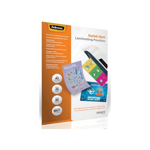 Fellowes lamineerhoes Admire Stylish Matt Enhance80ft A3, 160 micron (2 x 80 micron), pak van 25 stuks