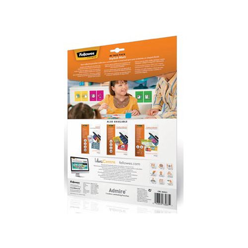Fellowes Fellowes lamineerhoes Admire Stylish Matt Enhance80 ft A4, 160 micron (2 x 80 micron), pak van 25 stuks