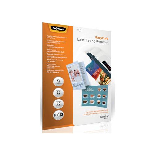 Fellowes Fellowes lamineerhoes Admire Easyfold Enhance80 ft A3, 160 micron (2 x 80 micron), pak van 25 stuks