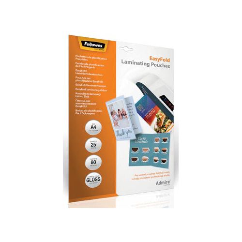 Fellowes lamineerhoes Admire Easyfold Enhance80 ft A4, 160 micron (2 x 80 micron), pak van 25 stuks