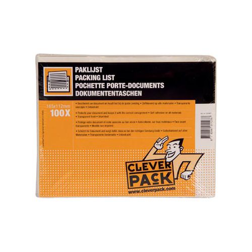 Cleverpack Cleverpack documenthouder, onbedrukt, ft 165 x 112 mm, pak van 100 stuks