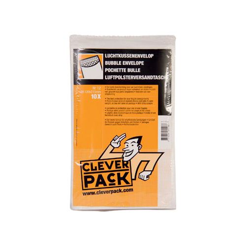 Cleverpack Cleverpack luchtkussenenveloppen, ft 120 x 215 mm, met stripsluiting, wit, pak van 10 stuks