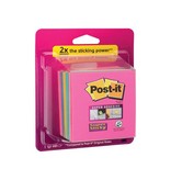 Post-It Super Sticky Post-it Super Sticky Notes kubus, 440 vel, ft 76 x 76 mm, geassorteerde regenboogkleuren