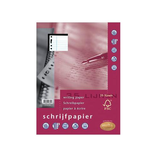 Multo Multo 23-rings schrijfpapier van 100 vel, gelijnd