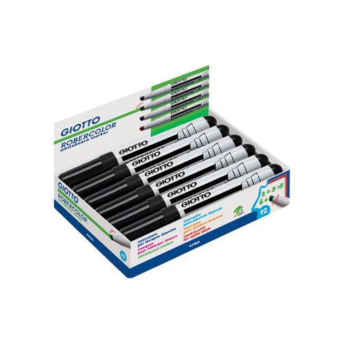 Giotto Giotto Robercolor whiteboardmarker maxi, schuine, zw [12st]