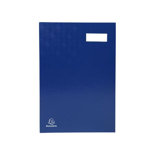 Exacompta Exacompta handtekenmap voor ft 24 x 35 cm, uit karton overdekt met pvc, 20 indelingen, blauw