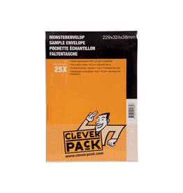 Cleverpack Cleverpack monsterenveloppen, ft 229 x 324 x 38 mm, met stripsluiting, wit, pak van 25 stuks