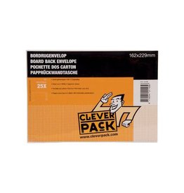 Cleverpack Cleverpack bordrugenveloppen, ft 162 x 229 mm, met stripsluiting, wit, pak van 25 stuks