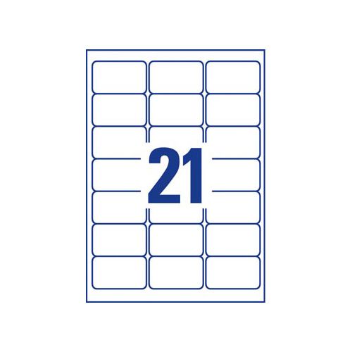 Avery Zweckform Avery transparante Crystal Clear etiketten ft 63,5 x 38,1 mm, 525 etiketten, 21 per vel