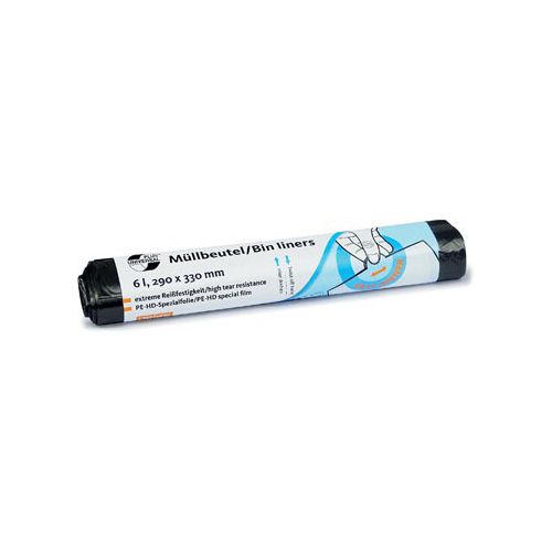 Q-CONNECT Vuilniszak 6 micron, ft 29 x 33 cm, 4 liter, zwart, rol van 50 stuks