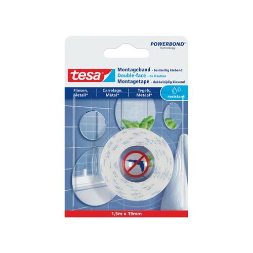 Tesa Tesa Powerbond montagetape Waterproof, 19 mm x 1,5 m