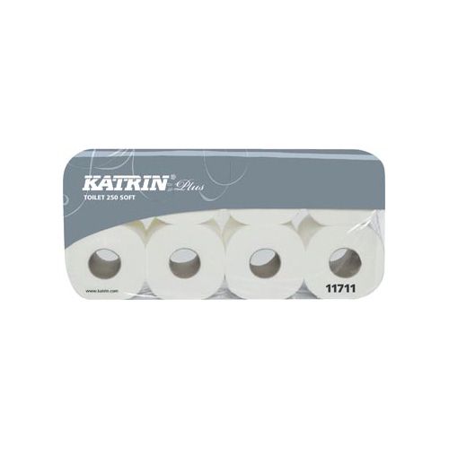 KATRIN Katrin Plus toiletpapier Soft, 3-laags, 250 vel per rol, pak van 8 rollen