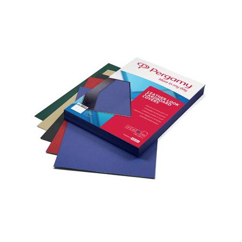 Pergamy Pergamy omslagen, ft A4, karton lederlook, 250 micron, pak van 100 stuks, rood