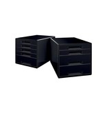 Leitz Leitz Dual Black ladenblok met 4 laden, zwart