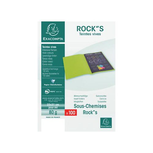 Exacompta Exacompta Rock's 80 dossiermap, ft 22 x 31 cm, pak van 100, koraalrood