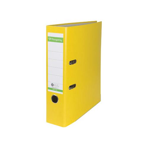 Pergamy Pergamy ordner, voor ft A4, uit Recycolor papier, rug van 8 cm, geel