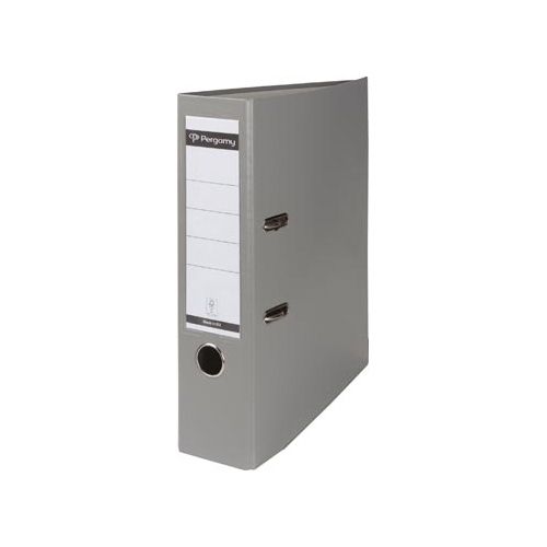 Pergamy Pergamy ordner, voor ft A4, uit PP en papier, met beschermrand, rug van 8 cm, grijs