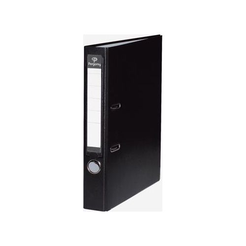 Pergamy Pergamy ordner, voor ft A4, uit PP en papier, met beschermrand, rug van 5 cm, zwart