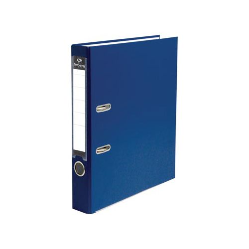 Pergamy Pergamy ordner, voor ft A4, uit PP en papier, met beschermrand, rug van 5 cm, donkerblauw