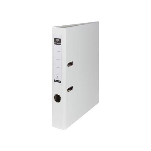 Pergamy Pergamy ordner, voor ft A4, uit PP en papier, zonder beschermrand, rug van 5 cm, wit