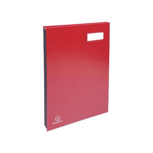 Exacompta Exacompta handtekenmap voor ft 24 x 35 cm, uit karton overdekt met pvc, 20 indelingen, rood