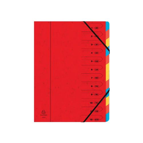 Exacompta Exacompta Sorteermap 12-delig, rood