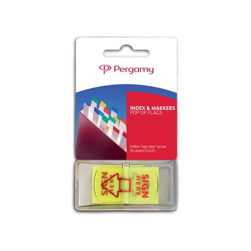 Pergamy Pergamy 'Pop up vlag' pijl 'sign here', ft 45 x 25 mm, 50 vel