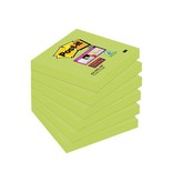 Post-It Super Sticky Post-it Super Sticky notes, 90 vel, ft 76 x 76 mm, pak van 6 blokken, groen (clover green)