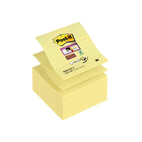 Post-it Post-it Super Sticky Z Notes, geel, 101x101mm, 90bl [5st]