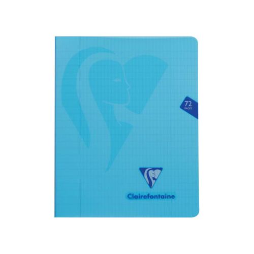 Clairefontaine Clairefontaine schrift mimesys voor ft A5, 72 bladzijden, kaft in PP, geruit 4 x 8, geassorteerde kleuren
