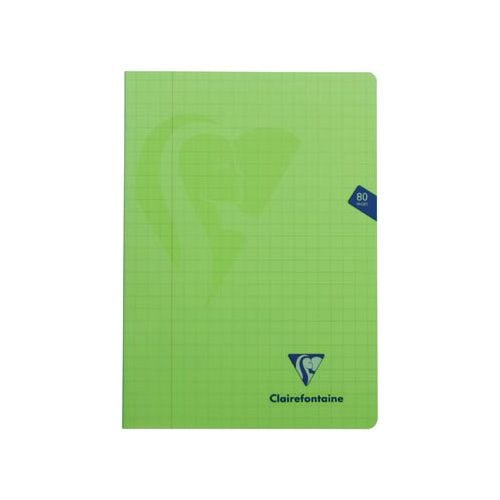 Clairefontaine Clairefontaine schrift mimesys voor ft A4, 80 bladzijden, kaft in PP, geruit 10 mm, geassorteerde kleuren