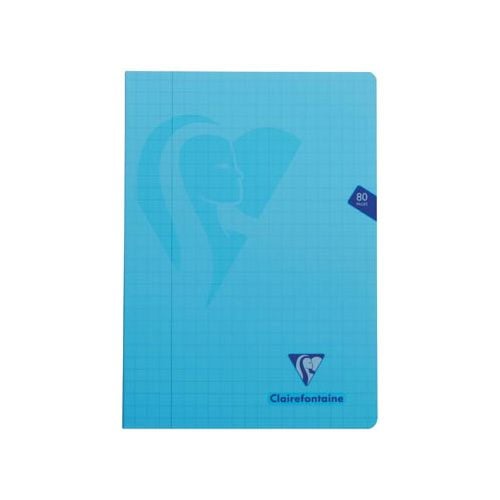 Clairefontaine Clairefontaine schrift mimesys voor ft A4, 80 bladzijden, kaft in PP, geruit 10 mm, geassorteerde kleuren