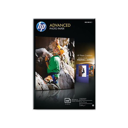 HP HP Advanced fotopapier ft 10 x 15 cm, 250 g, pak van 100 vel, glanzend