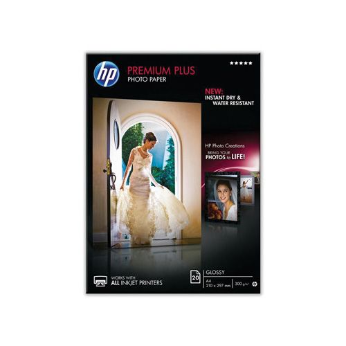 HP HP Premium Plus fotopapier ft A4, 300 g, pak van 20 vel, glanzend