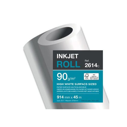 Clairefontaine Clairefontaine plotterpapier ft 914 mm x 45 m, 90 g, glanzend