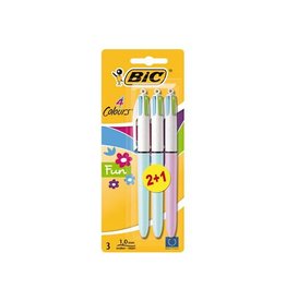 Bic Bic balpen 4 Colours Fashion, blister met 2 + 1 gratis