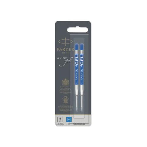 Parker Parker Quink Gel vulling voor balpen medium, blauw, blister met 2 stuks