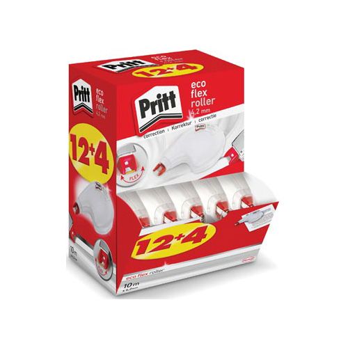 Pritt Pritt correctieroller Eco Flex, value pack met 12+4 stuks