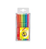 Stabilo STABILO flash markeerstift, etui van 6 stuks in geassorteerde kleuren