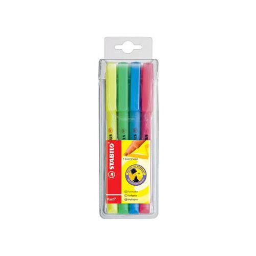 Stabilo Stabilo markeerstift Flash, etui van 4st in assorti