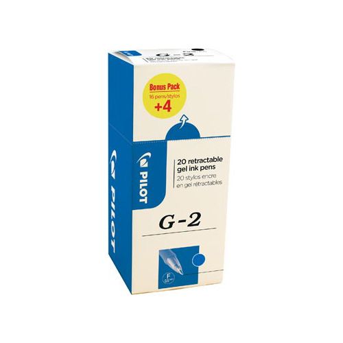 Pilot Pilot gelroller G-2 fijn, blauw, value pack met 16 + 4 stuks