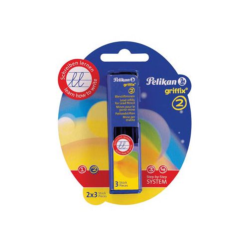 Pelikan Pelikan Griffix potloodstiften, 2 mm, HB, blister van 2 doosjes van 3 stuks