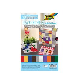 Folia Folia zelfklevend vilt ft 20 x 30 cm, pak met 10 vel in geassorteerde kleuren