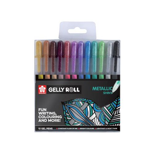 Sakura Sakura roller Gelly Roll Metallic, etui van 12 stuks in geassorteerde kleuren
