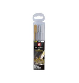 Sakura Sakura roller Gelly Roll Mix, etui met 3 stuks (goud, zilver en wit)
