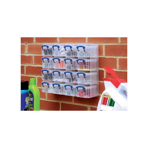 Really Useful Box Really Useful Box muurkubus met 16 opbergdozen van 0,3 liter, transparant