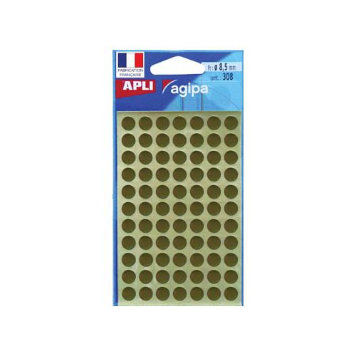 Agipa Agipa ronde etiketten in etui 8mm, goud, 308st, 77 per blad