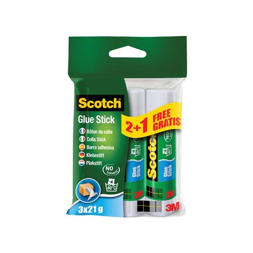 Scotch Scotch lijmstift permanent 21 g, blister 2 + 1 stuk gratis