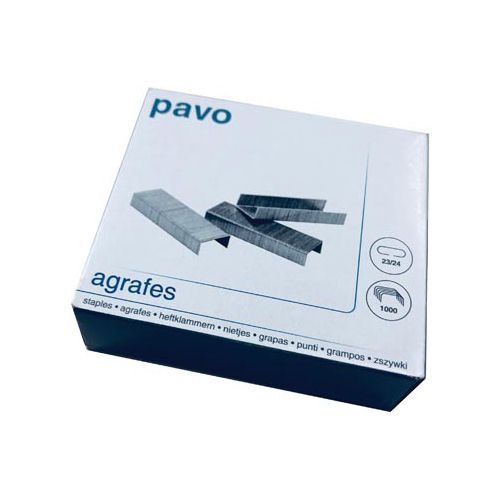 Pavo 5 Star nietjes 23/24, verzinkt, doos van 1.000 nietjes