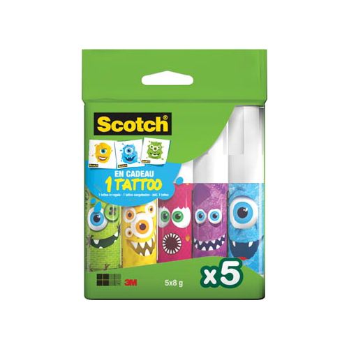 Scotch Scotch lijmstift monster permanent van 5x8g 2 clipstrips